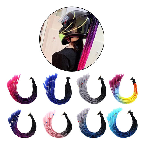 2 Pcs 55cm Capacete De Cabelo Pigtail Gradient Rabo De