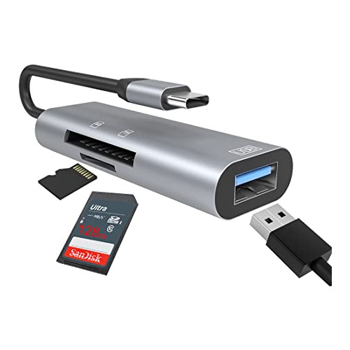 Usb C Sd Card Reader Micro Sd Viewer 3-in-1 Card Reader For