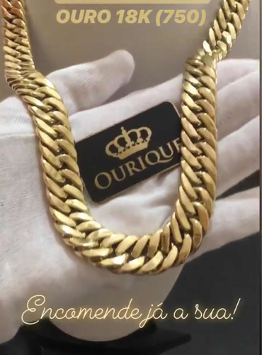 Corrente Grossa Masculina Grumet Duplo Ouro 18k Promoção 