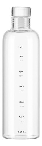 Botella De Agua De Vidrio Transparente Con Marcador De Tiemp