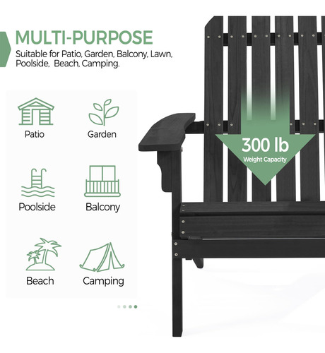 Juego De 5 Sillas Plegables Adirondack Para Exteriores