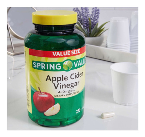 Vinagre de sidra de manzana Vinagre de manzana 450 mg 250 cápsulas Spring Valley