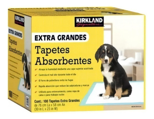 Tapetes Entrenadores Perros Kirkland Xl, Caja Con 100 Pzs