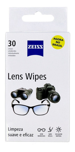 Imagem 2 de 7 de Lens Wipes Zeiss Com 30 Lenços Umedecidos