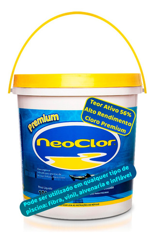Neoclor Premium Puro Estabilizado Granulado Cloro Balde 10kg