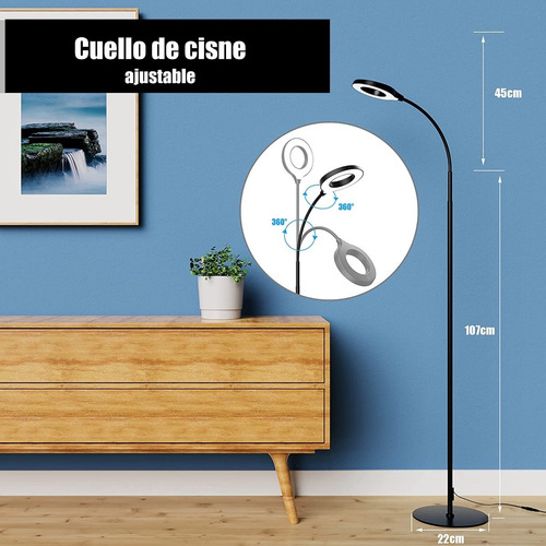 Imagen 2 de 8 de Lámpara De Pie Cuello De Cisne Led. Exito Corp