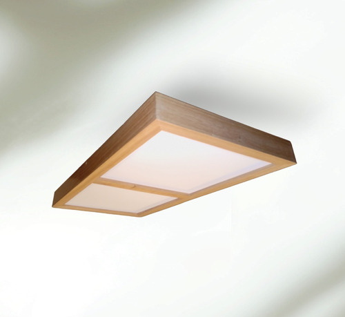 Plafon Aplique Madera Led 24w 33x63 Cm Interior Living Dorm.