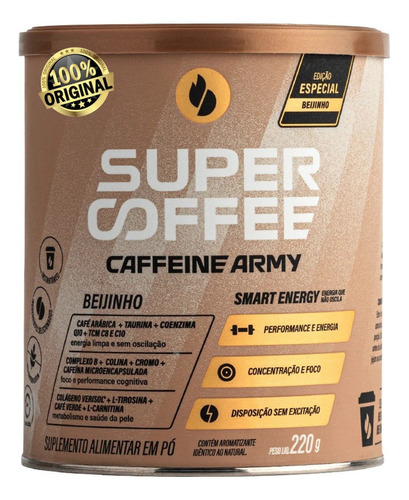 Supercoffee 3.0 Caffeine Army Super Coffee 220g Nova Formula Sabor Beijinho