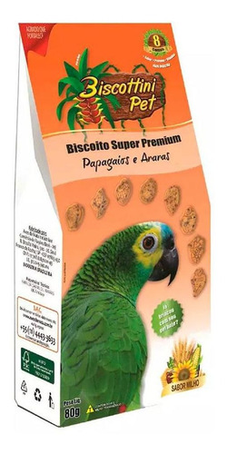 Biscoito Biscottini Pet Para Papagaios Aves Da Mata - 80g