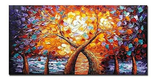 Arte, 24 X 48 Pulgadas Árbol Moderno Arte Lienzo Arte ...