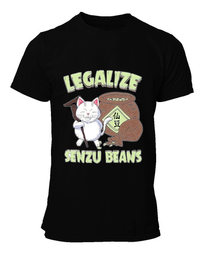 Playera Negra Senzu Beans Legalicen Las Semillas