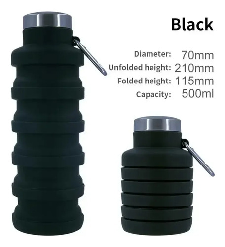 Botella Plegable Termica LĂquidos 600ml Silicona Deportiva