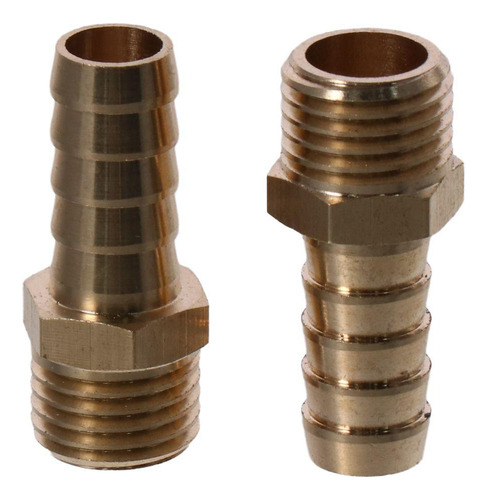 Conector Métrico De Latón Para Manguera Con Púas, 2 Piezas