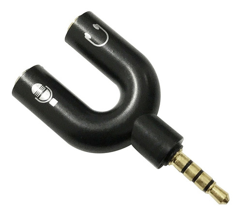 Adaptador Rigido Miniplug 3.5mm 4 Polos  A 2 Miniplug 3.5mm