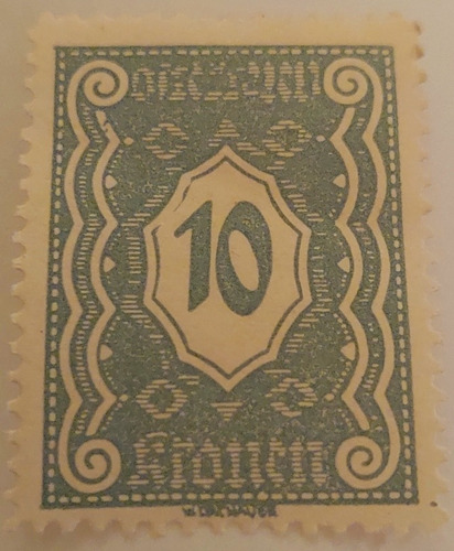 Republik Osterreich Estampilla Sello Austria 10 Kronen 