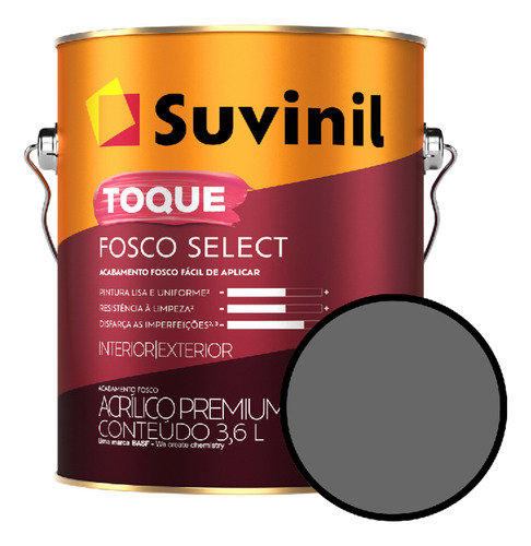 Tinta Parede 3,6l Toque Fosco Select Suvinil -granito Nobre