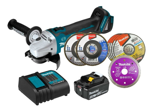 Miniesmeriladora Bl Motor Makita Dga456stx3 + 8 Discos