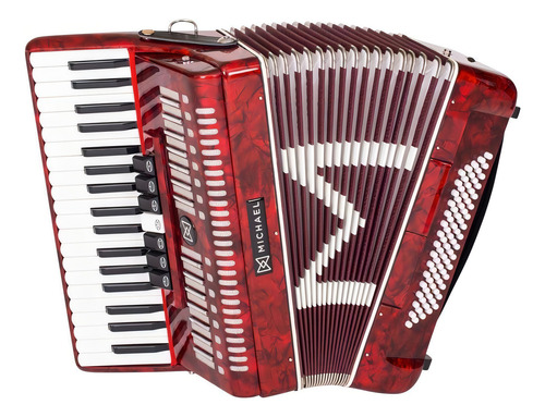 Sanfona 80 Baixos Michael Acm8007n Vermelho Perolado Cor Vermelho perolado