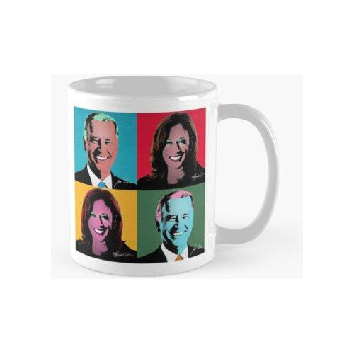 Taza Retrato De Arte Pop De Biden Harris Calidad Premium