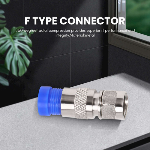 50 Conectores De Compresión Rg6, Cable Coaxial A Prueba Y