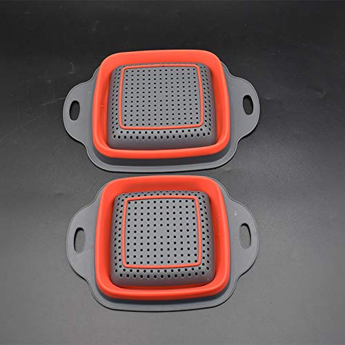 Juego De Coladores Hdhyk Square, Plegables, 2 Coladores, Roj