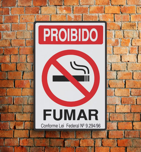 Placa Sinalização Aviso Proibido Fumar N. Fume Lei Municipal