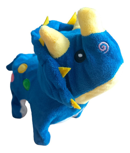 Juguete Dinosaurio Triceratops Peluche Con Movimiento Sonido