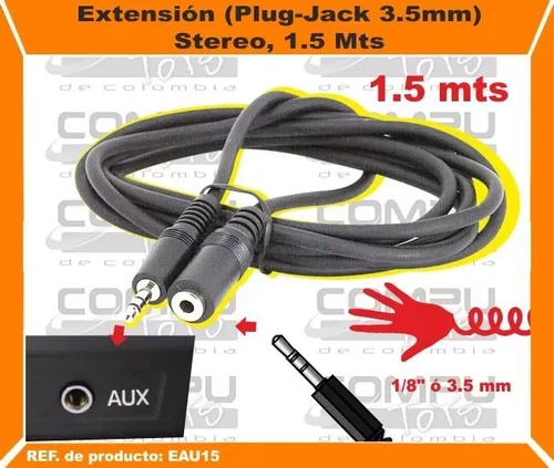 Cable Plug- Jack 3.5mm Stereo 15 M Ref: Eau15l Computoys Sas