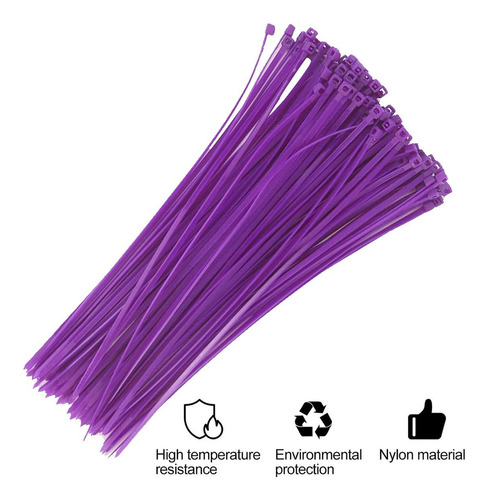 Brida De Plástico 20 Cm, Mxzpp-003, 300pzas, 20cm, 2.5mm, Mo Color Morado