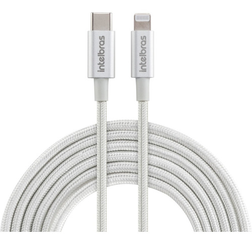 Cabo Usb-c Para Lightning 1,5 M Nylon Eucl 15 Nb Intelbras Cor Branco