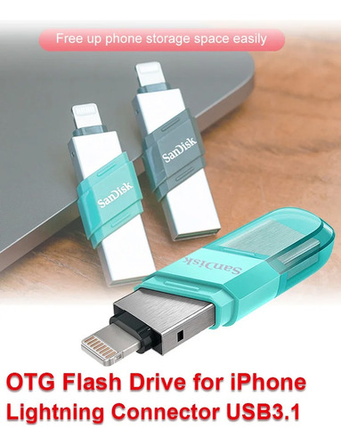Pc Memoria Lightning Dual (64gb) Usb-a 3.1 Laptop Otg Driver