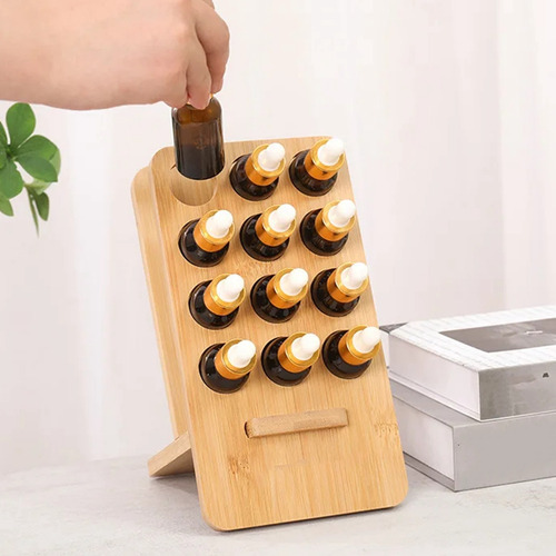 Expositor De Botellas De Aceite Esencial De Madera De 12 Agu