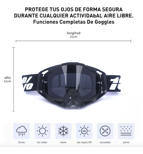 2pcs Goglesss Motocross Gafas De Esquí Tacticos Anti Niebla