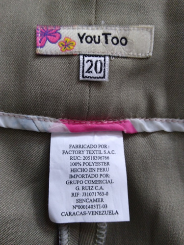 Pantalón Dama, De Vestir. Talla 20 Peruana.