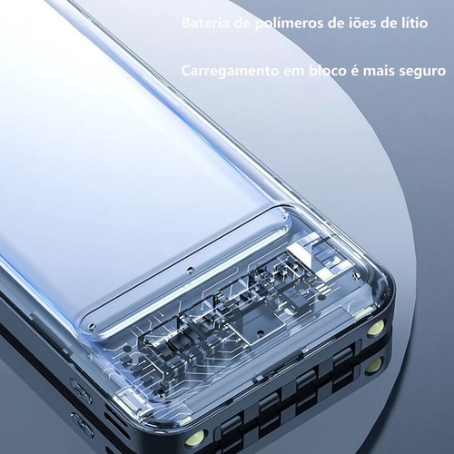 Power Bank Carregador Com 4 Fios Carga Carga Rápida 20000mah