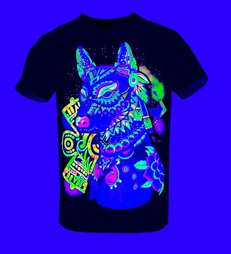 Playera Xoloitzcuintle Fluorescente Neon Con Luz