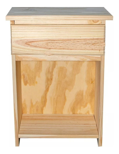 Mesa De Luz Madera Pino Macizo Con Cajón Botinero Barata