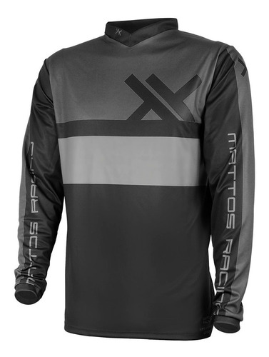 Camisa Trilha Motocross Mattos Racing Assimilate Cinza