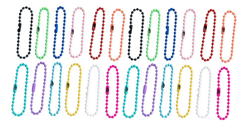 Collar De Cadena De Bolas De Colores Mezclados Conector De