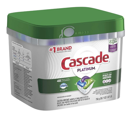 Cascade Platinum Detergente En Cápsulas P/lavavajillas 48pz