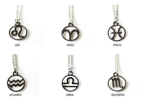 Imagen 4 de 6 de Cadena Acero Signos Del Zodiaco Joyería Astral + Significado