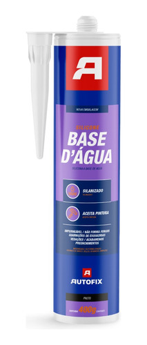 Silicone Base Água Selante Uso Geral Preto 400g Autofix