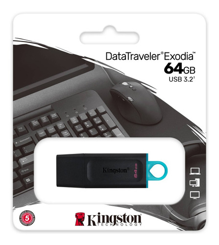 Pendrive Kingston Datatraveler Exodia Dtx/64 64gb 3.2 Gen Color Negro