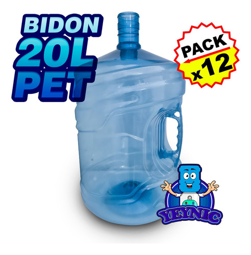 Bidon Pet 20 Litros Con Manija Pack X 12 / Yeynic