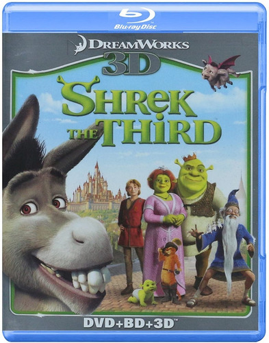 Shrek Tercero Blu Ray 3d + Blu Ray + Dvd Shrek 3 Película