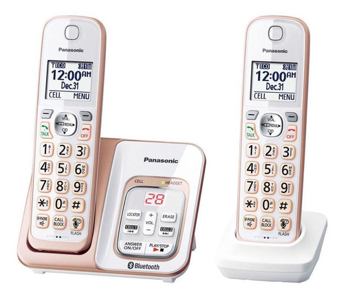 Telefone Panasonic Central KX-TGD562G sem fio com Bluetooth 220V - cor ouro rosa