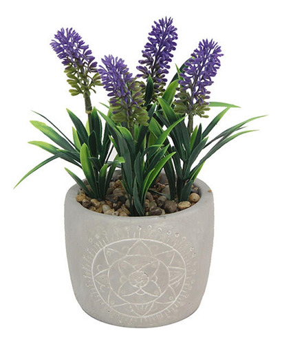 Planta Artificial Con Maceta Cemento Decorada Pettish Online