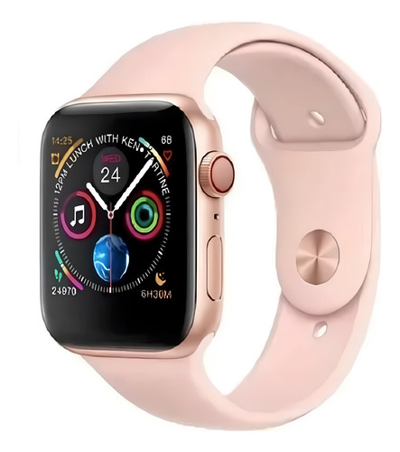 Relógio Smartwatch Bazik Prime W34p Tela 1,54 Titânio Silic Caixa Preto Pulseira Rosa Bisel Preto Desenho Da Pulseira Mesh