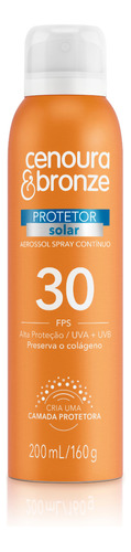 Protetor Solar Cenoura & Bronze Fps 30 Aerosol 200ml