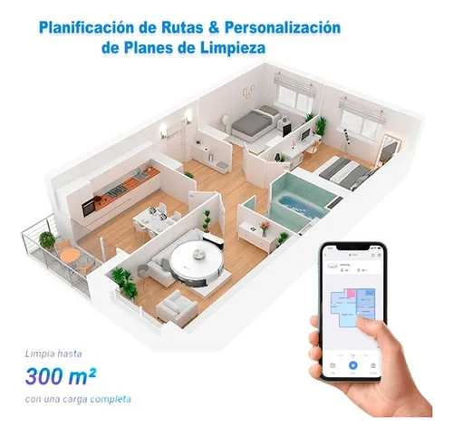 Aspiradora Robot Smart Re5 Wifi Alexa 3 En 1 4930mah Ezviz